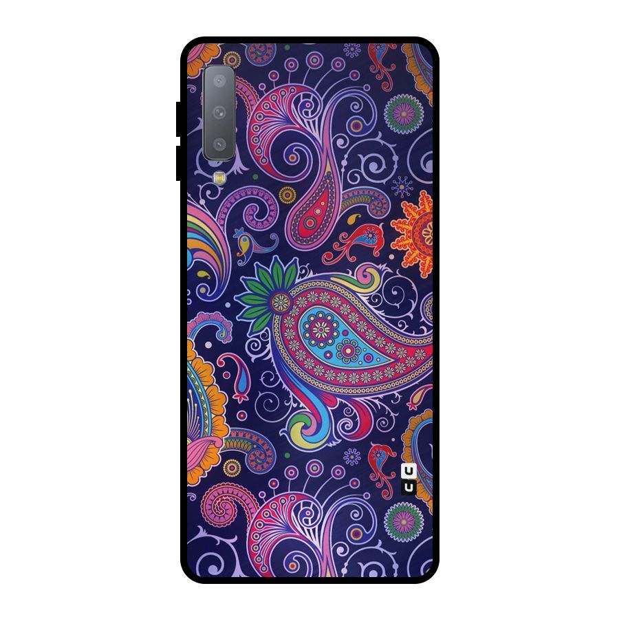 Mehendi Pattern Metal Back Case for Galaxy A7 (2018)