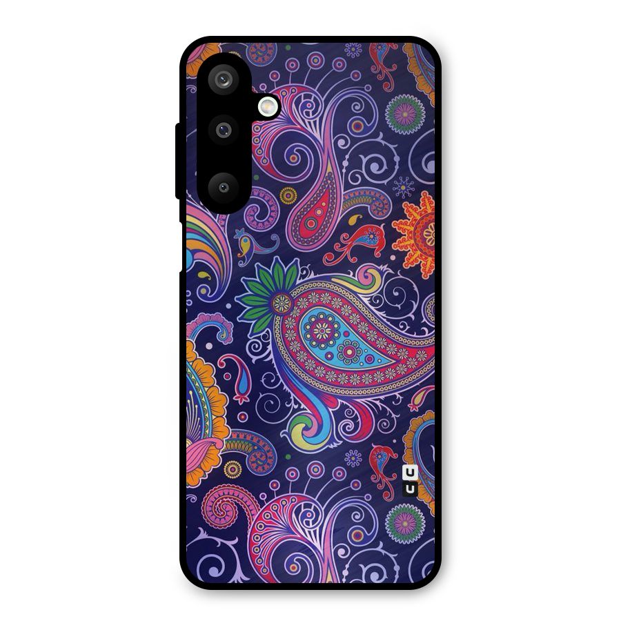 Mehendi Pattern Metal Back Case for Galaxy M16