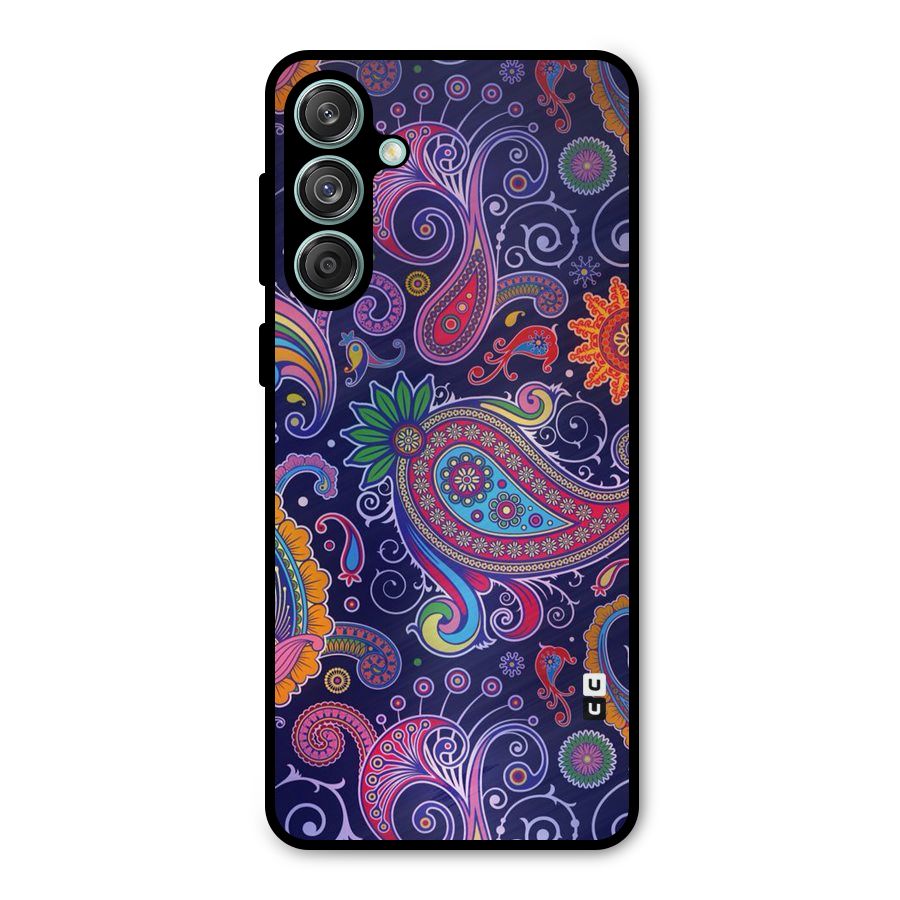 Mehendi Pattern Metal Back Case for Galaxy M55 5G