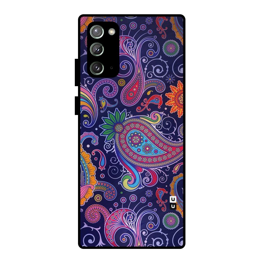 Mehendi Pattern Metal Back Case for Galaxy Note 20