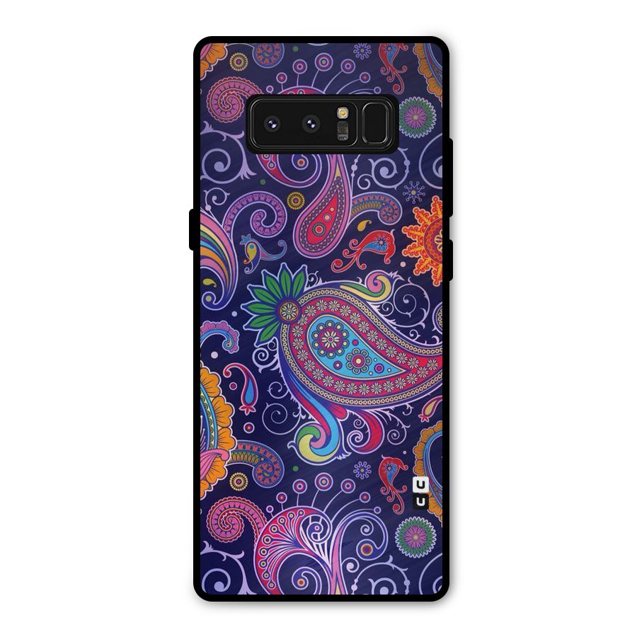 Mehendi Pattern Metal Back Case for Galaxy Note 8