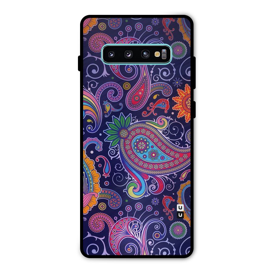 Mehendi Pattern Metal Back Case for Galaxy S10 Plus