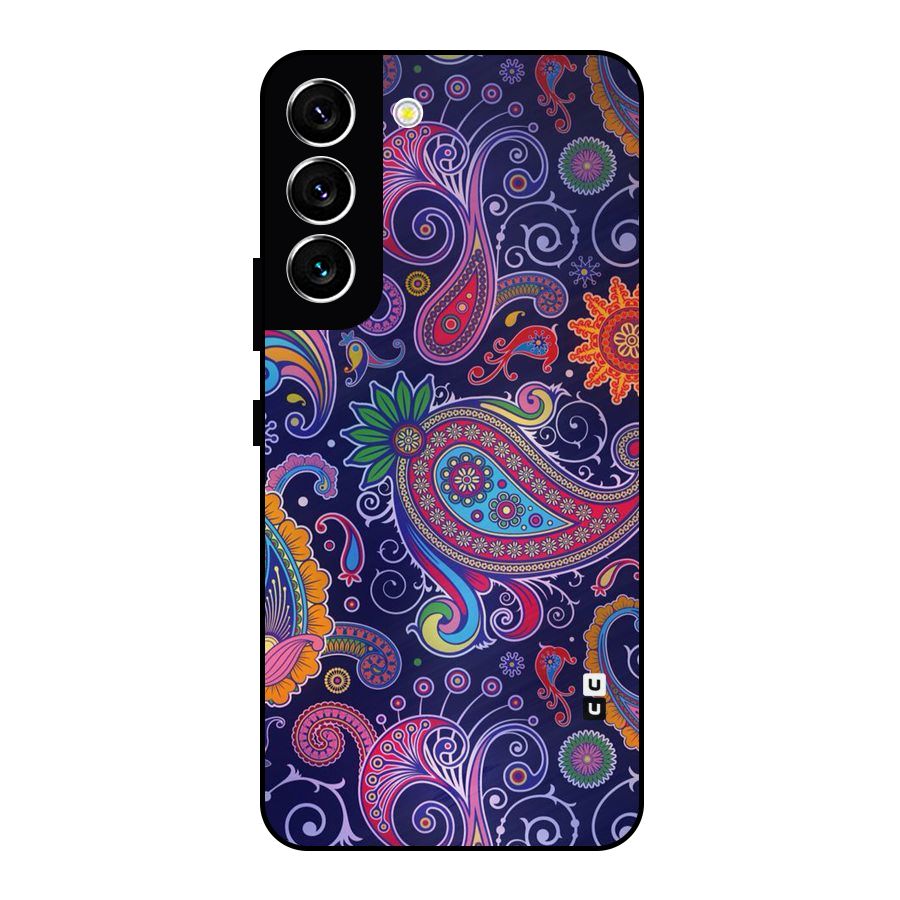 Mehendi Pattern Metal Back Case for Galaxy S22 5G