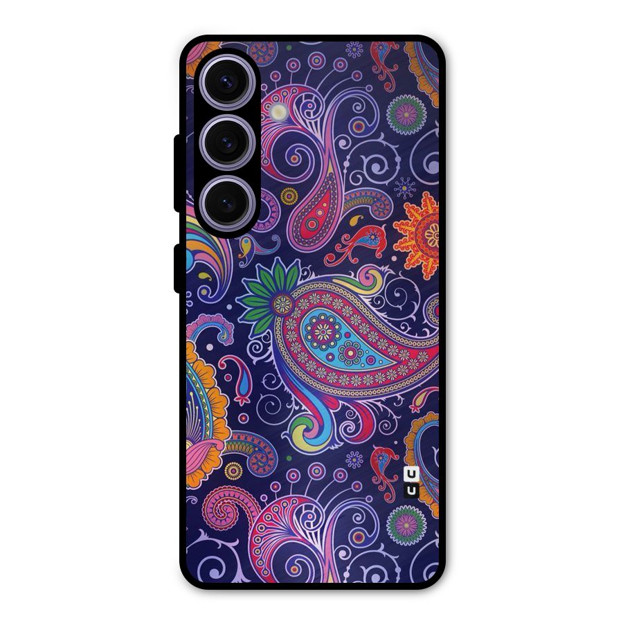 Mehendi Pattern Metal Back Case for Galaxy S24
