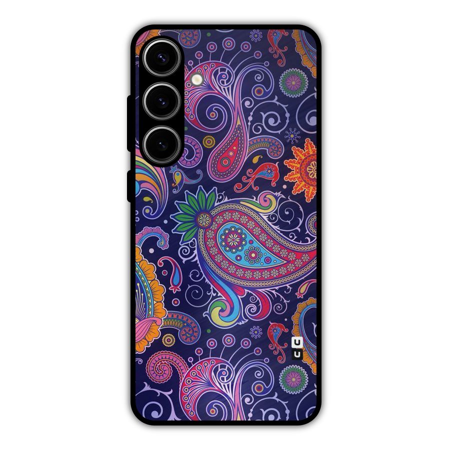Mehendi Pattern Metal Back Case for Galaxy S24 Plus