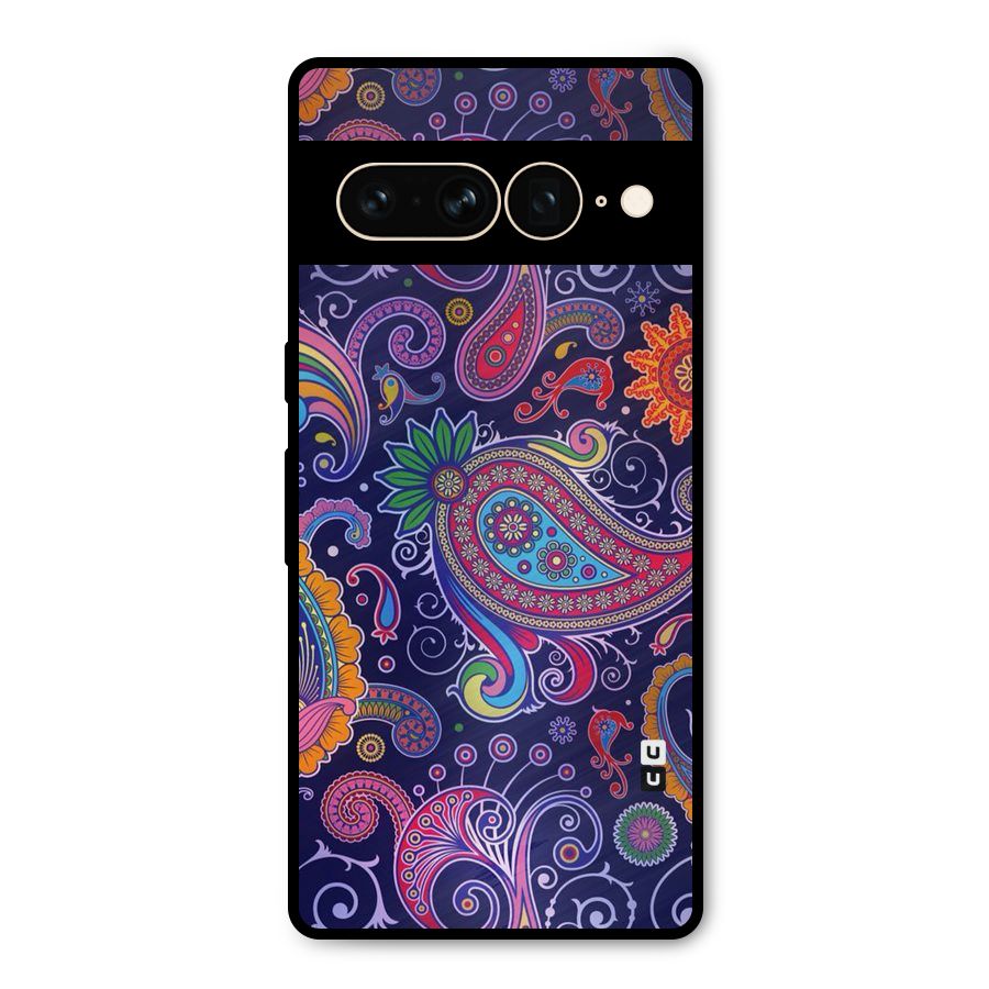 Mehendi Pattern Metal Back Case for Google Pixel 7 Pro
