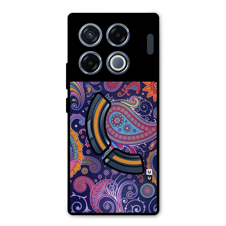 Mehendi Pattern Metal Back Case for Infinix GT 20 Pro