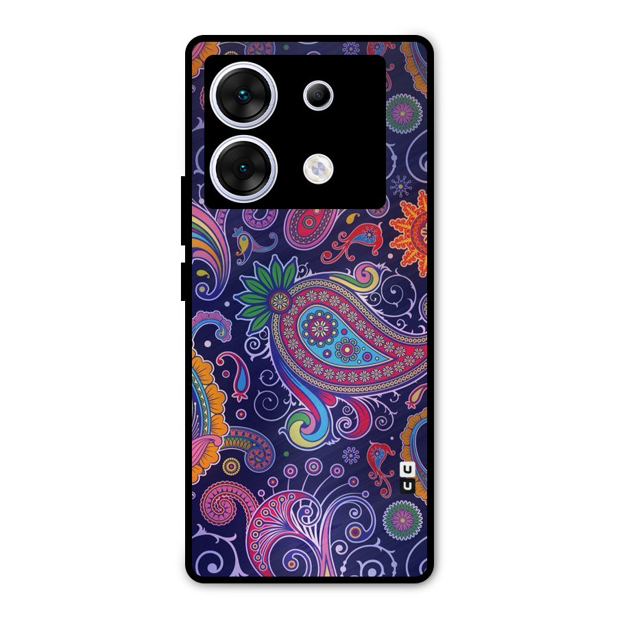 Mehendi Pattern Metal Back Case for Infinix Zero 30 5G