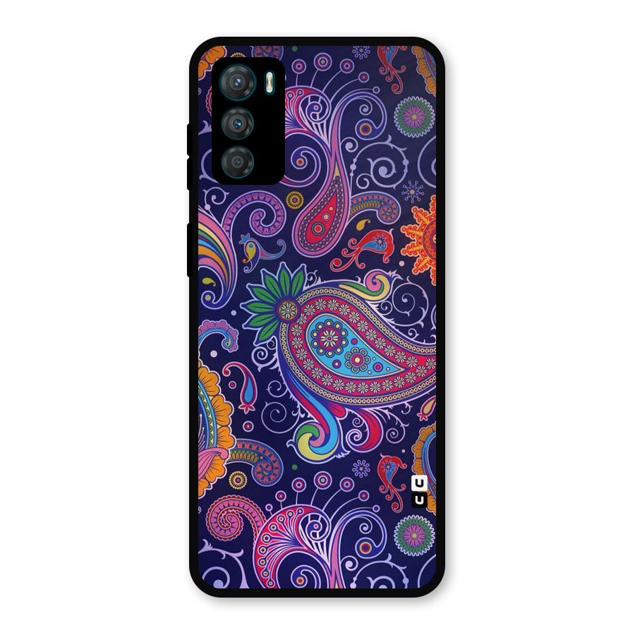 Mehendi Pattern Metal Back Case for Moto G42