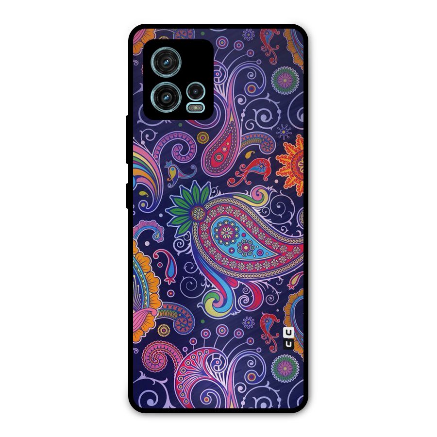 Mehendi Pattern Metal Back Case for Moto G72