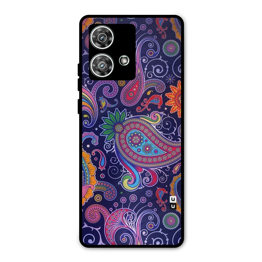 Mehendi Pattern Metal Back Case for Motorola Edge 40 Neo
