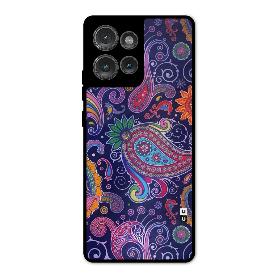 Mehendi Pattern Metal Back Case for Motorola Edge 50