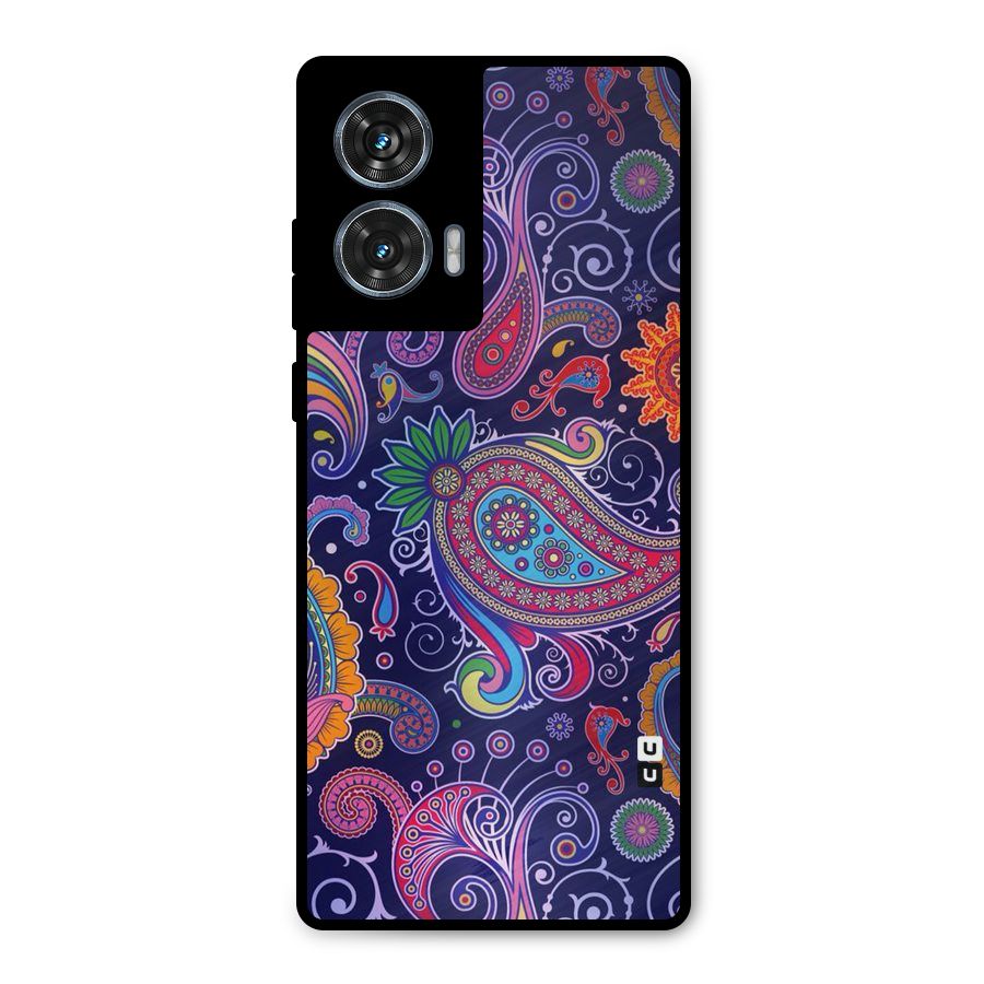 Mehendi Pattern Metal Back Case for Motorola Edge 50 Fusion