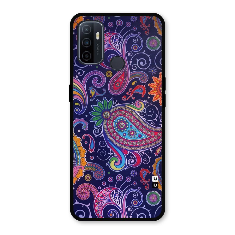 Mehendi Pattern Metal Back Case for Oppo A53