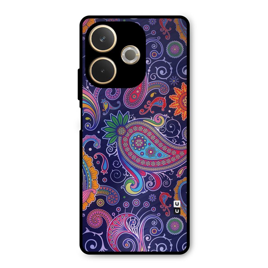 Mehendi Pattern Metal Back Case for Oppo A5 Pro