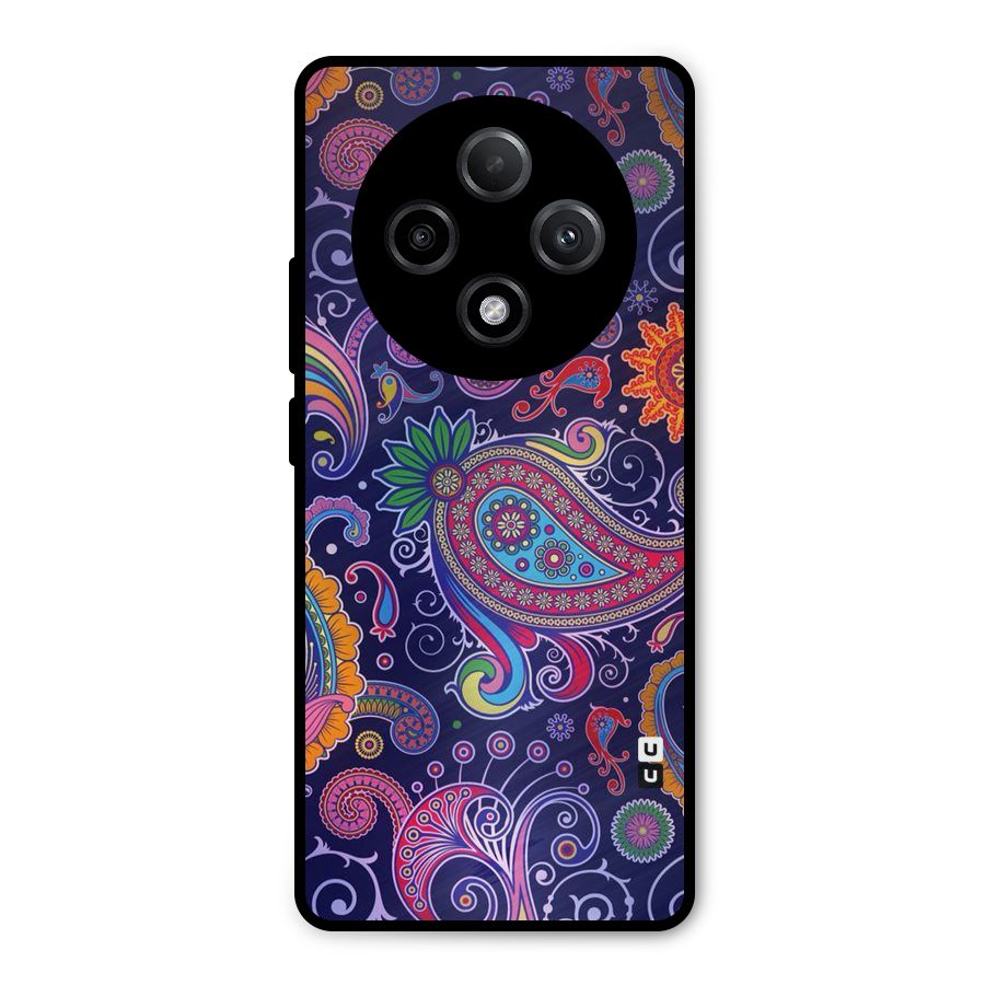 Mehendi Pattern Metal Back Case for Oppo F27 Pro Plus