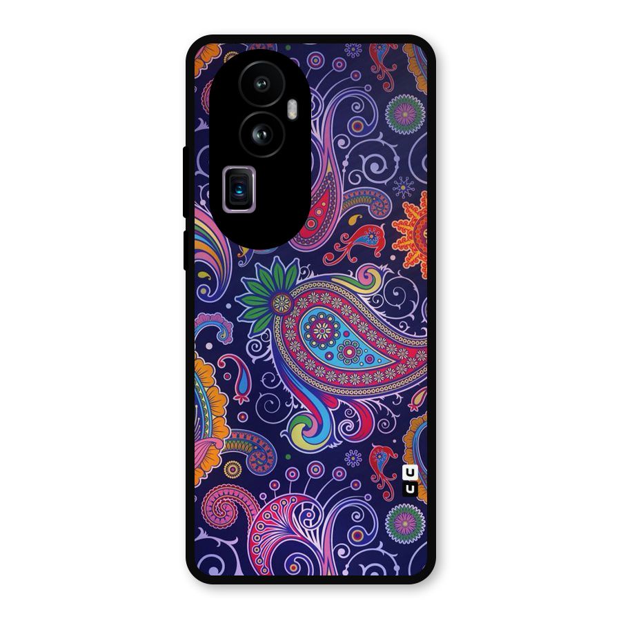 Mehendi Pattern Metal Back Case for Oppo Reno10 Pro Plus