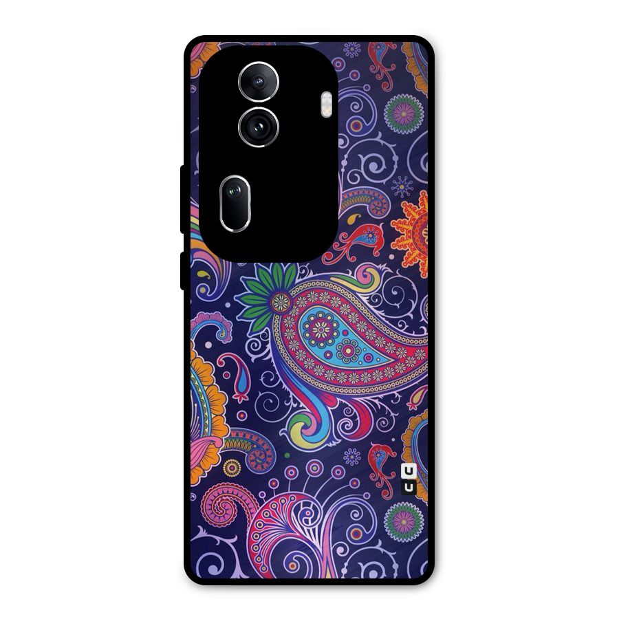 Mehendi Pattern Metal Back Case for Oppo Reno11 Pro 5G
