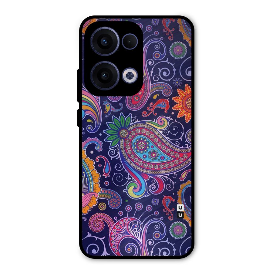 Mehendi Pattern Metal Back Case for Oppo Reno13