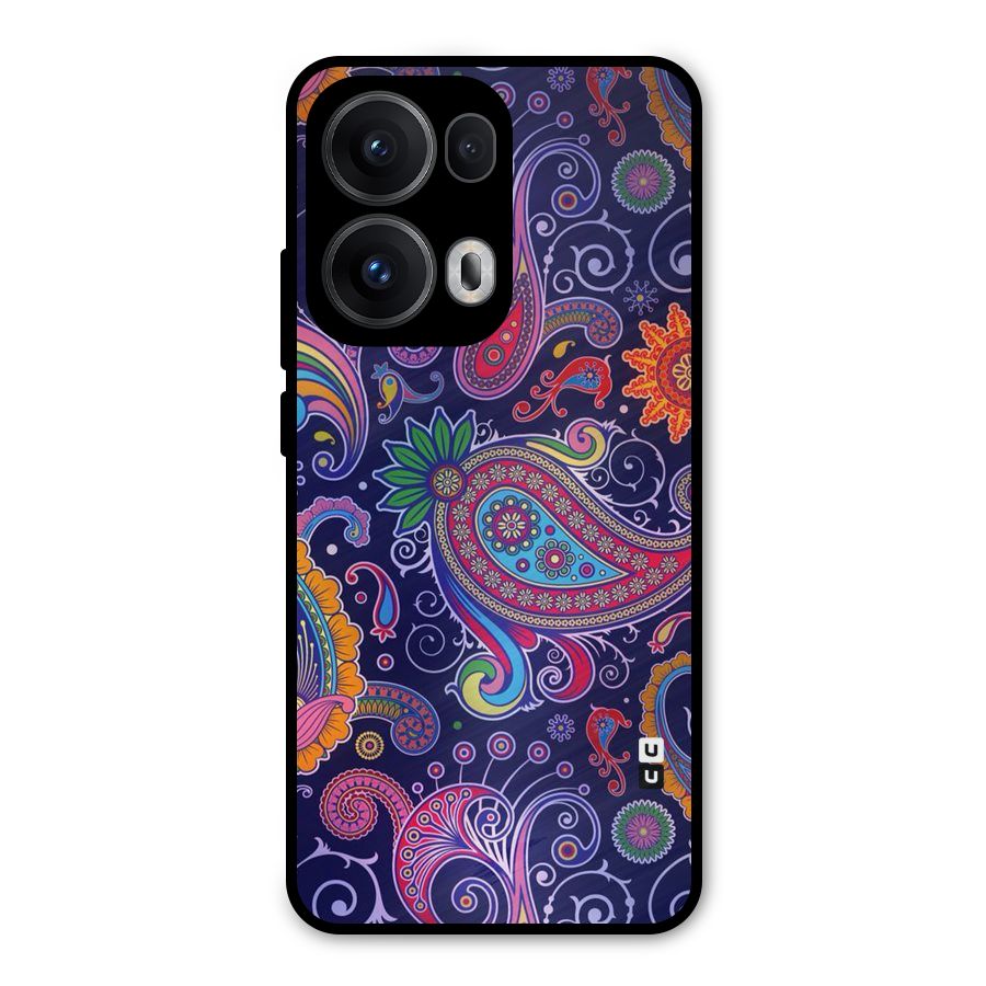 Mehendi Pattern Metal Back Case for Oppo Reno13 Pro
