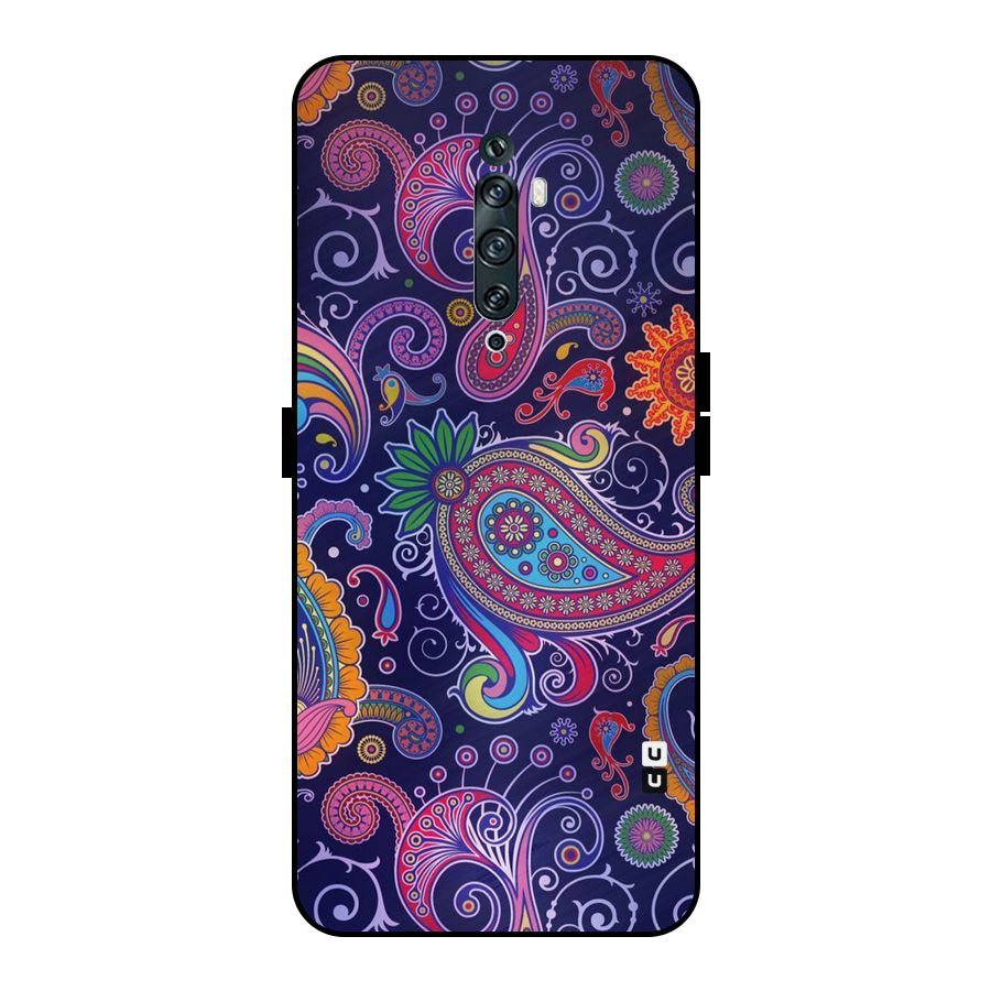 Mehendi Pattern Metal Back Case for Oppo Reno2 F