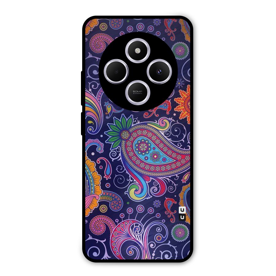 Mehendi Pattern Metal Back Case for Poco C75 5G