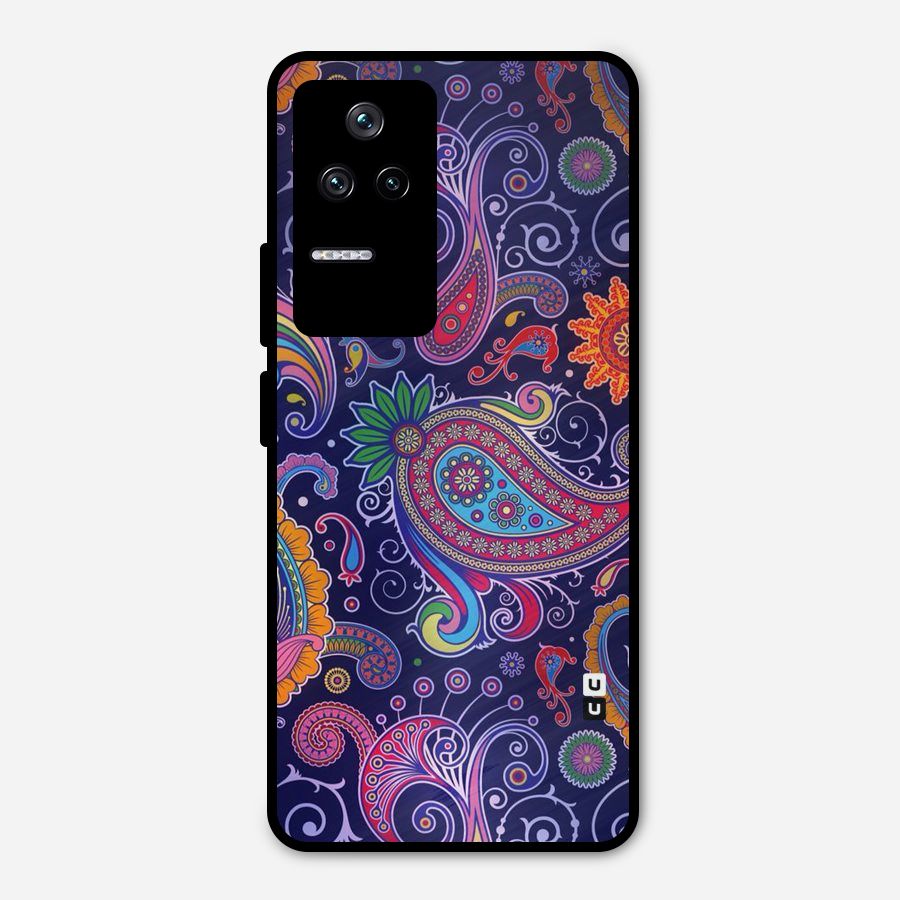 Mehendi Pattern Metal Back Case for Poco F4 5G