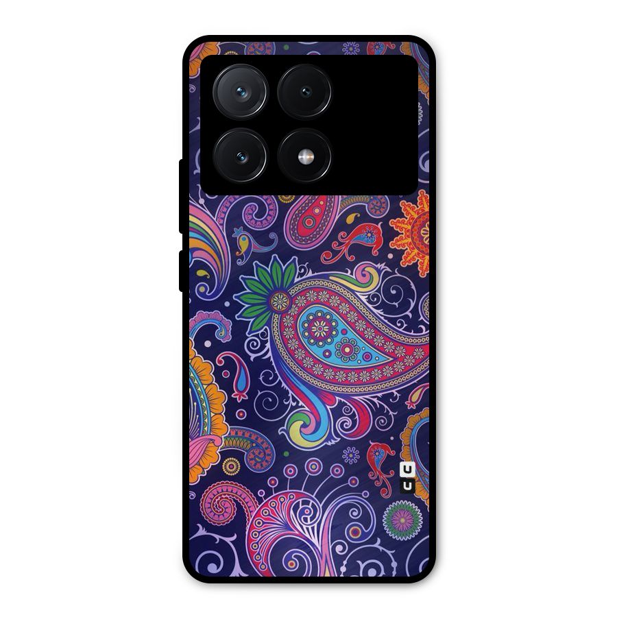 Mehendi Pattern Metal Back Case for Poco X6 Pro