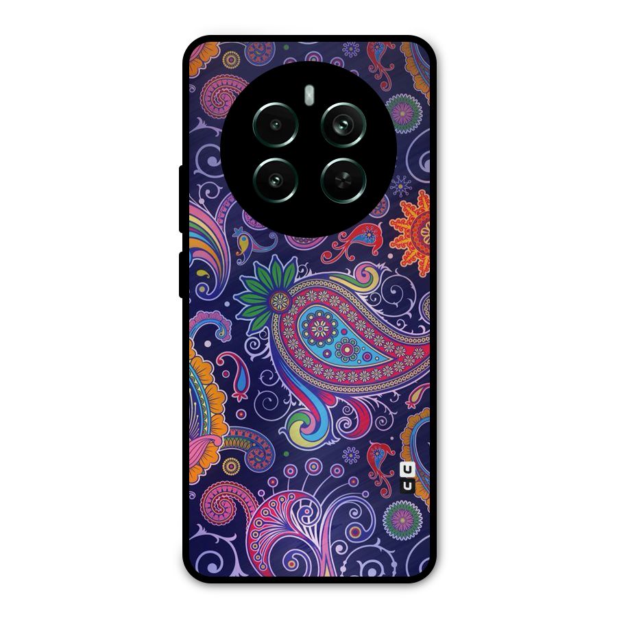 Mehendi Pattern Metal Back Case for Realme 12 Pro Plus