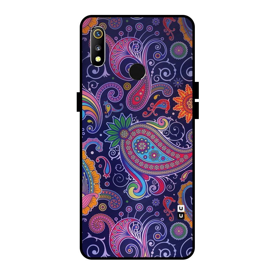 Mehendi Pattern Metal Back Case for Realme 3i