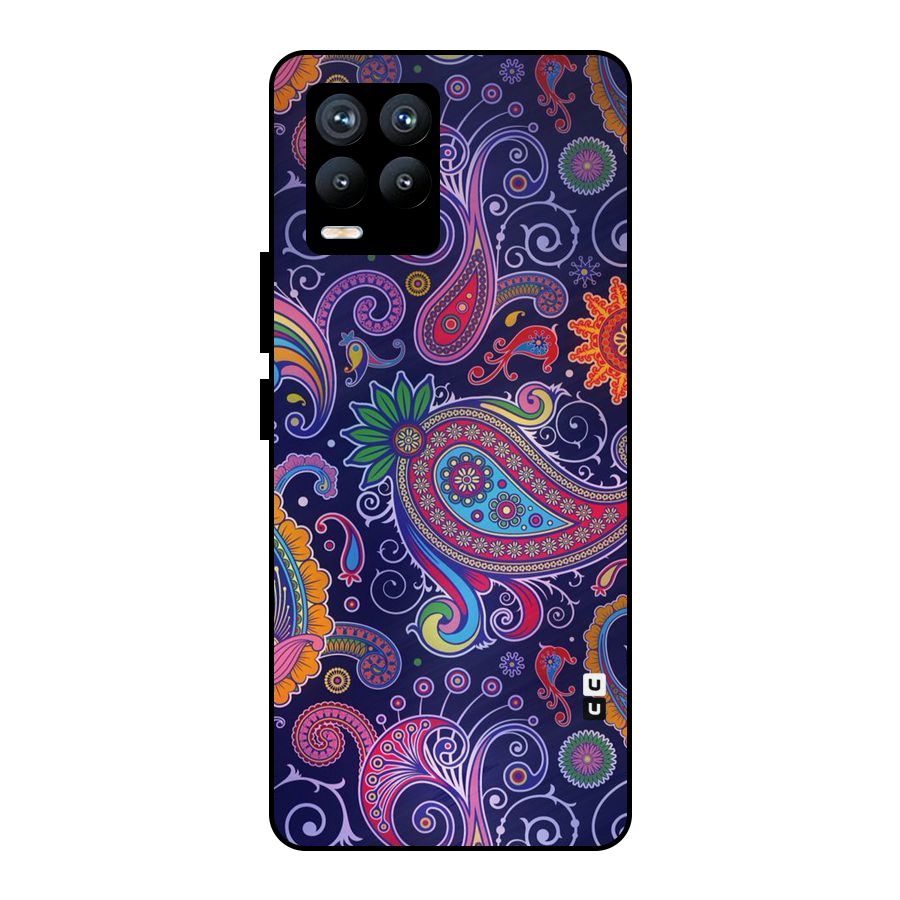 Mehendi Pattern Metal Back Case for Realme 8