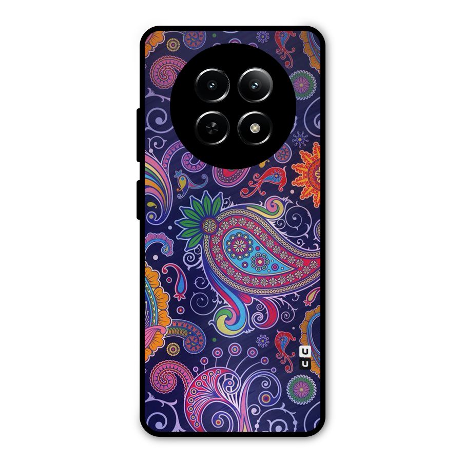 Mehendi Pattern Metal Back Case for Realme Narzo 70x 5G