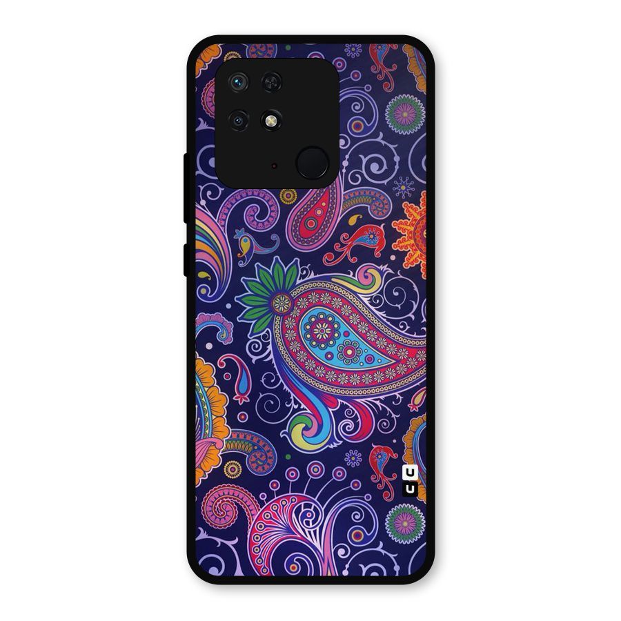 Mehendi Pattern Metal Back Case for Redmi 10 Power