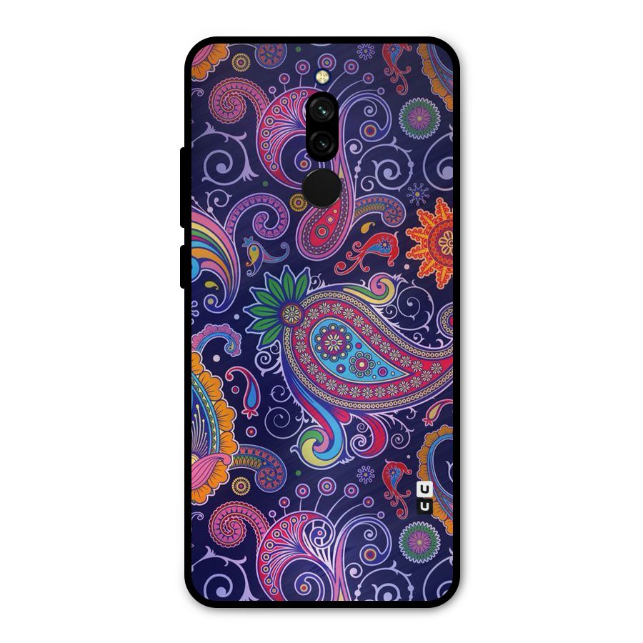 Mehendi Pattern Metal Back Case for Redmi 8
