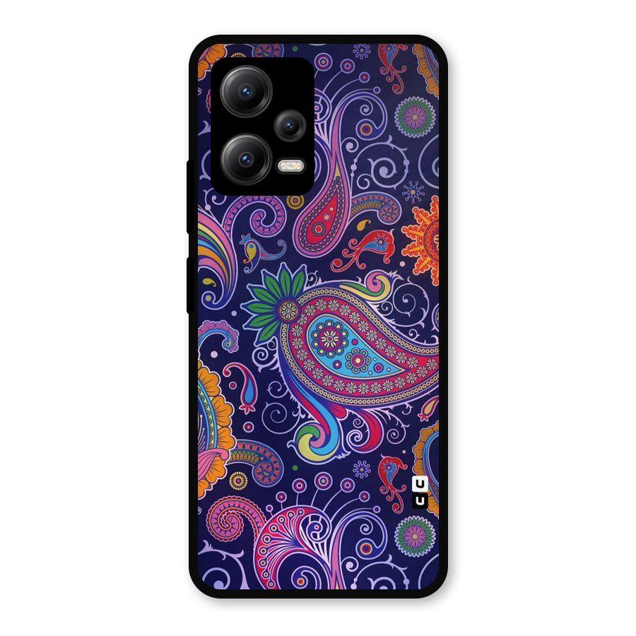 Mehendi Pattern Metal Back Case for Redmi Note 12 5G