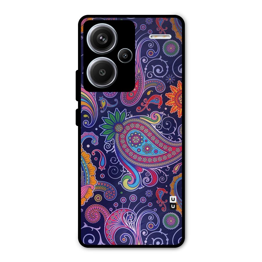 Mehendi Pattern Metal Back Case for Redmi Note 13 Pro Plus