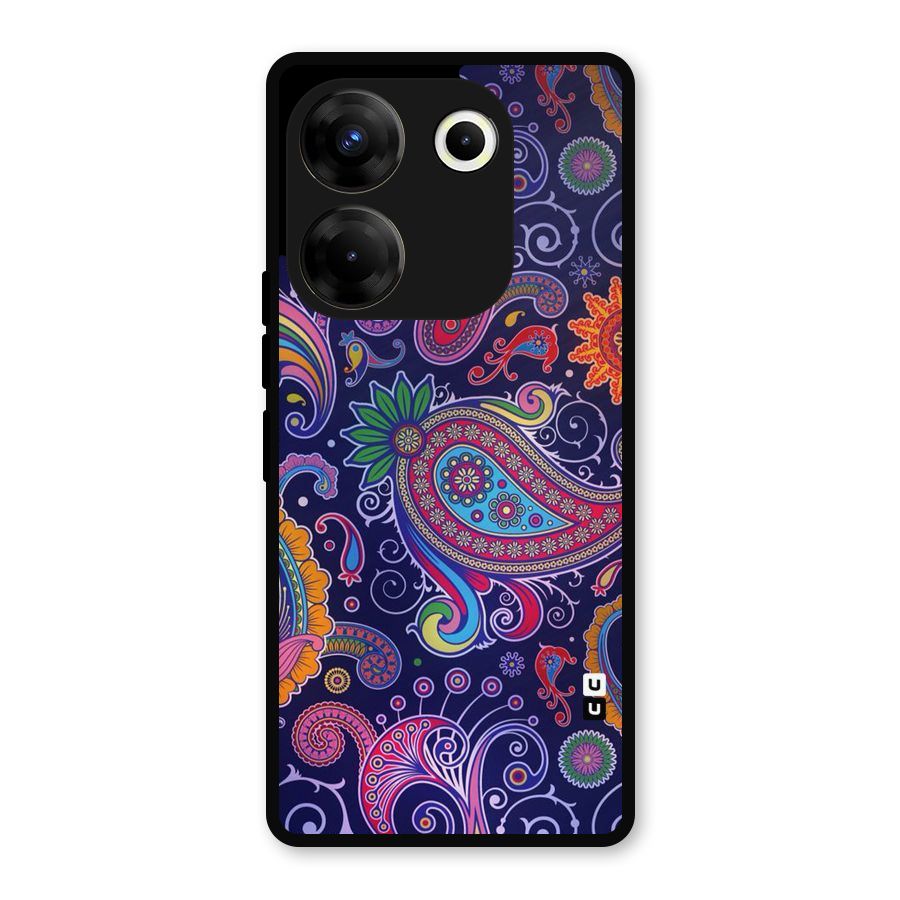Mehendi Pattern Metal Back Case for Tecno Camon 20