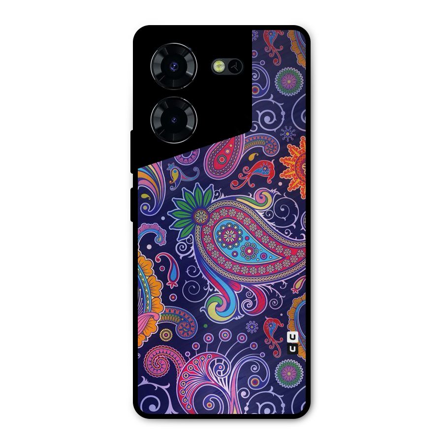 Mehendi Pattern Metal Back Case for Tecno Pova 5 Pro 5G