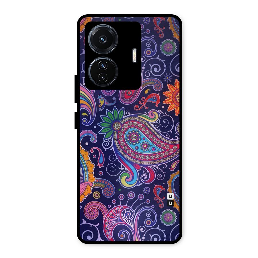 Mehendi Pattern Metal Back Case for Vivo T1 Pro