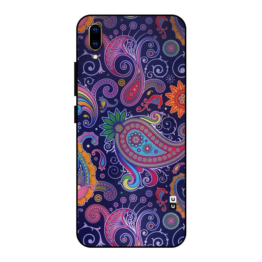 Mehendi Pattern Metal Back Case for Vivo V11 Pro