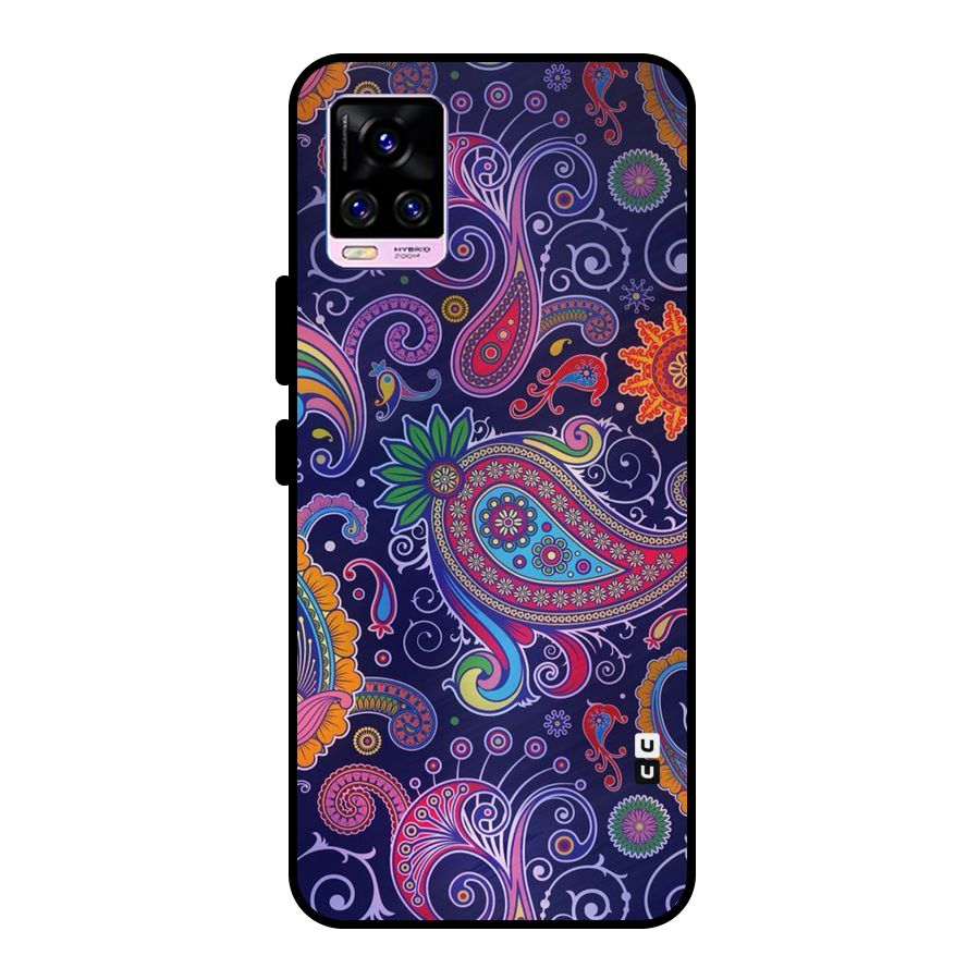 Mehendi Pattern Metal Back Case for Vivo V20 Pro