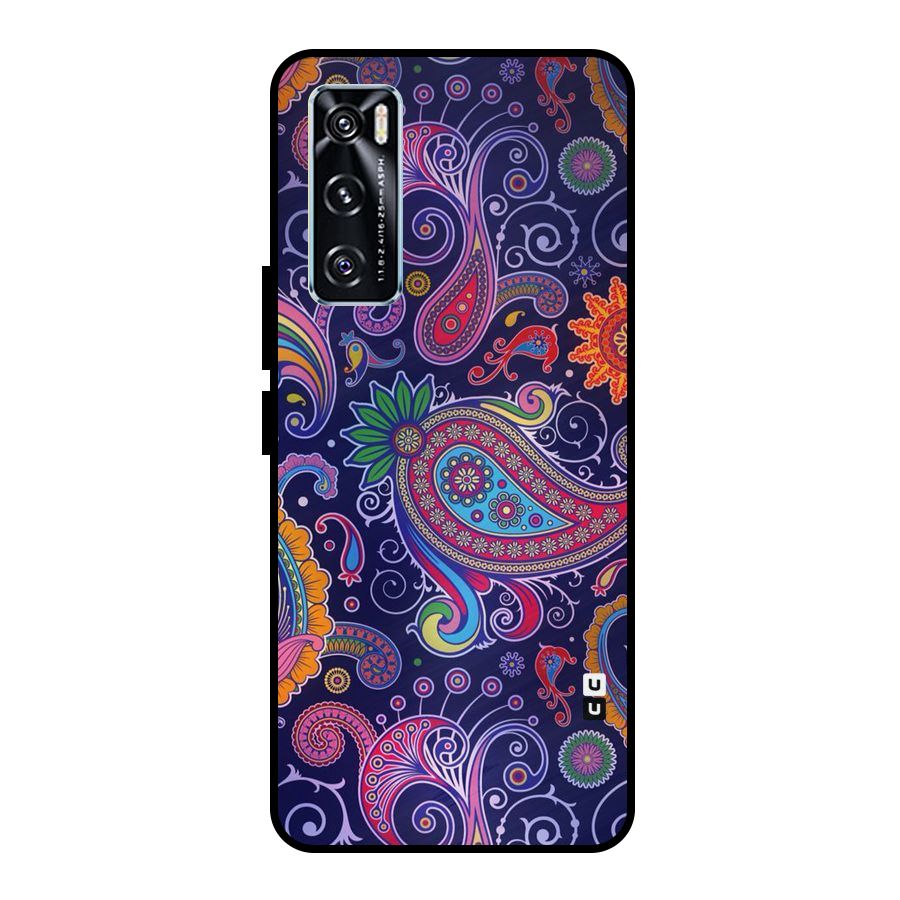 Mehendi Pattern Metal Back Case for Vivo V20 SE