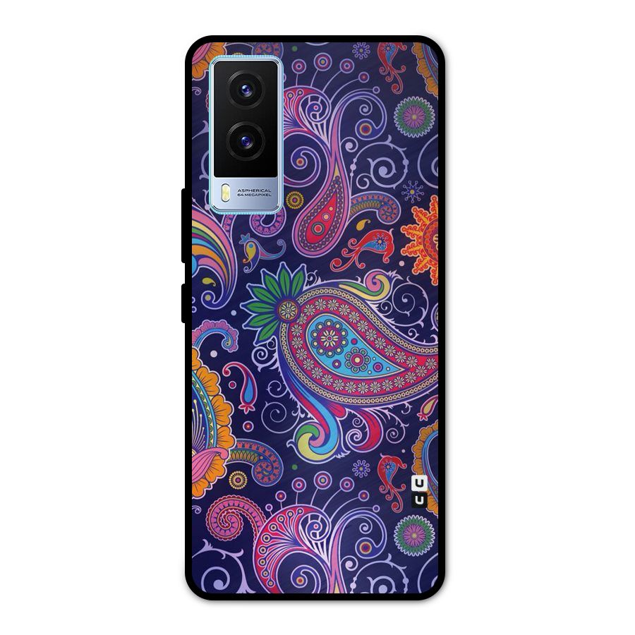 Mehendi Pattern Metal Back Case for Vivo V21e 5G