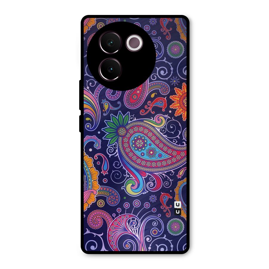 Mehendi Pattern Metal Back Case for Vivo V30e