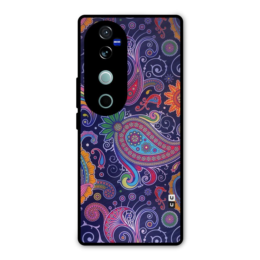 Mehendi Pattern Metal Back Case for Vivo V40