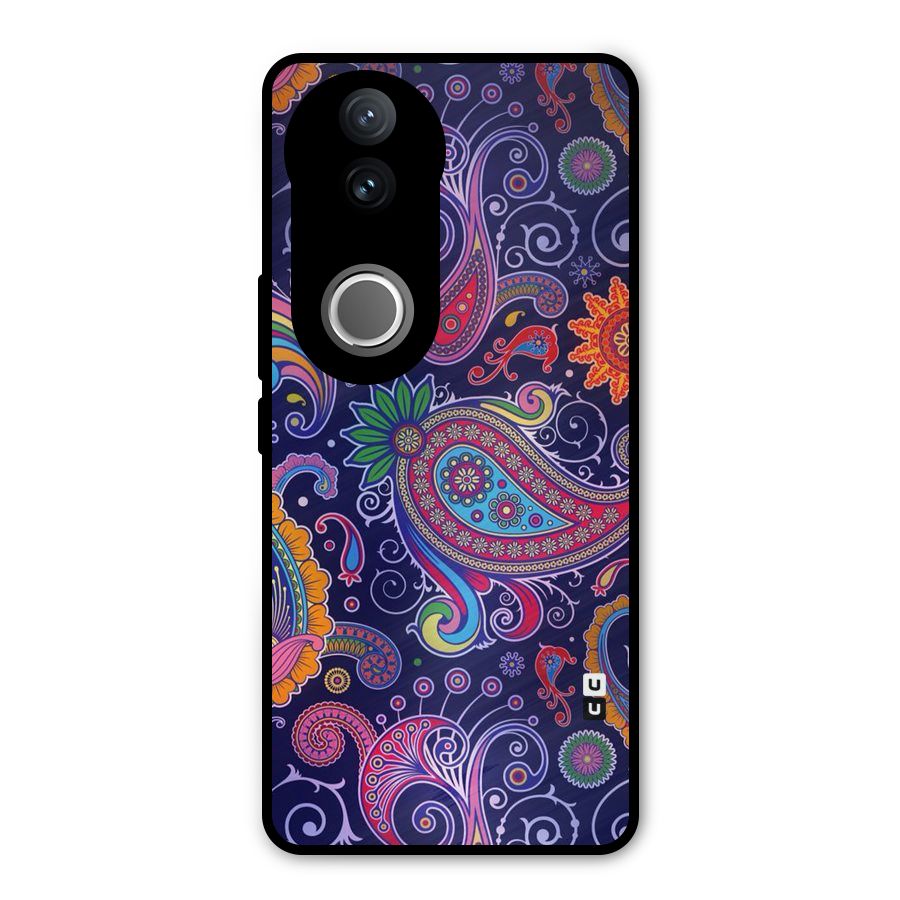 Mehendi Pattern Metal Back Case for Vivo V50e