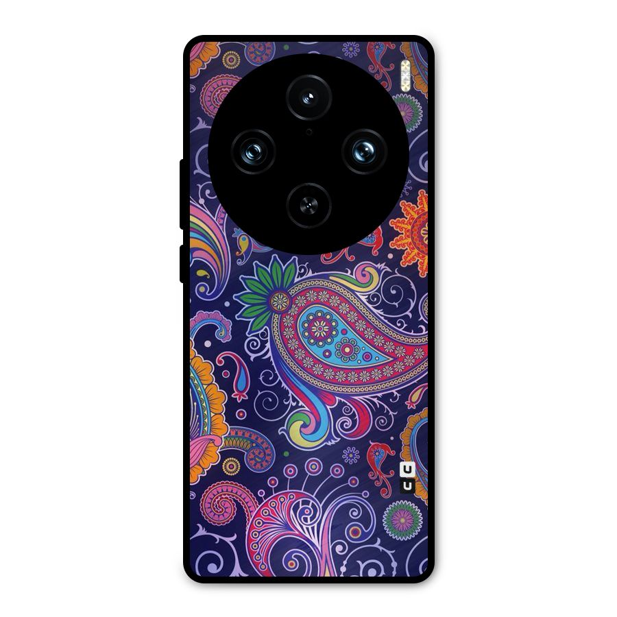 Mehendi Pattern Metal Back Case for Vivo X100 Pro