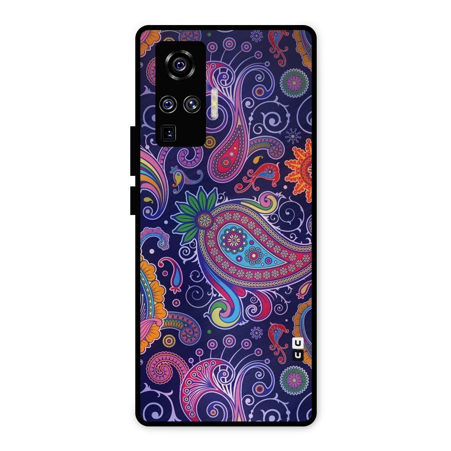 Mehendi Pattern Metal Back Case for Vivo X50 Pro