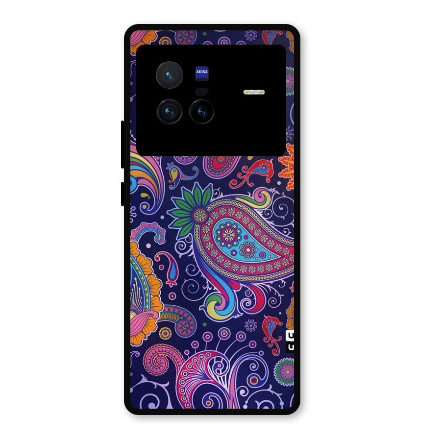 Mehendi Pattern Metal Back Case for Vivo X80