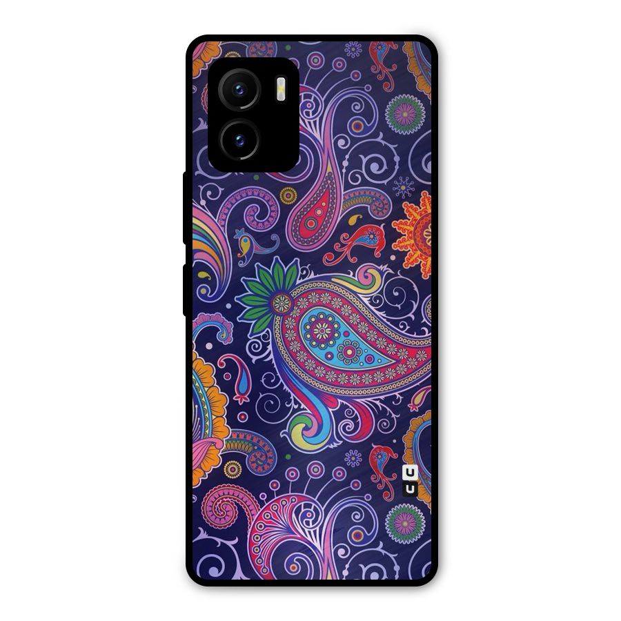 Mehendi Pattern Metal Back Case for Vivo Y15s